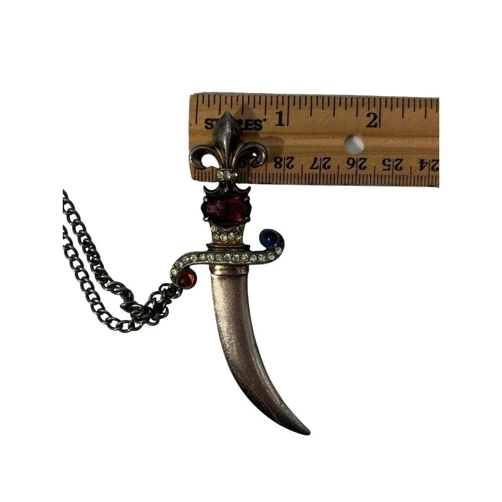 Vintage 1940s Urie Mandle Sterling Enamel‎ Dagger & Sheath Brooch Pin